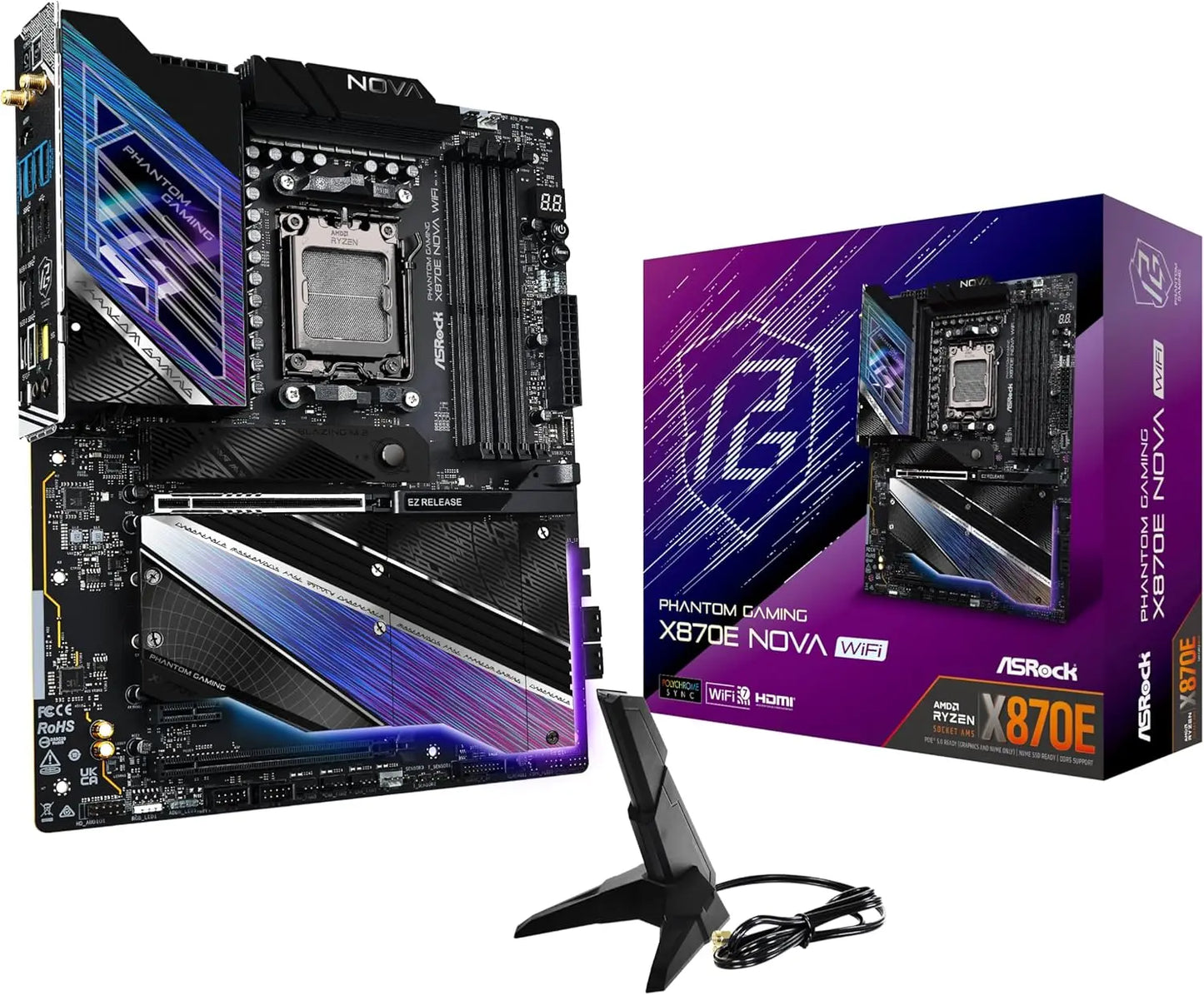 Carte Mère ASRock X870E NOVA WIFI - Carte Mère AMD AM5 ASRock