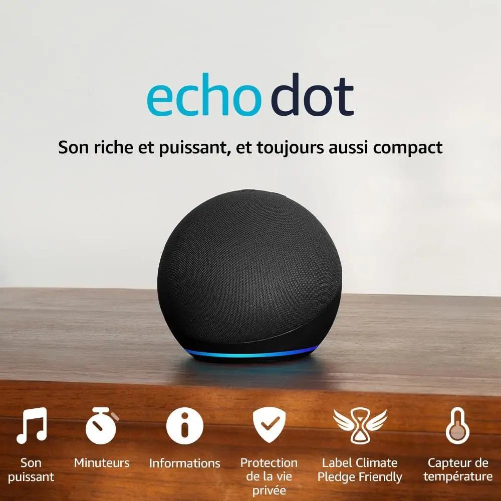 Enceintes et haut-parleurs Amazon Assistant vocal Echo Dot 5 - Noir amazon