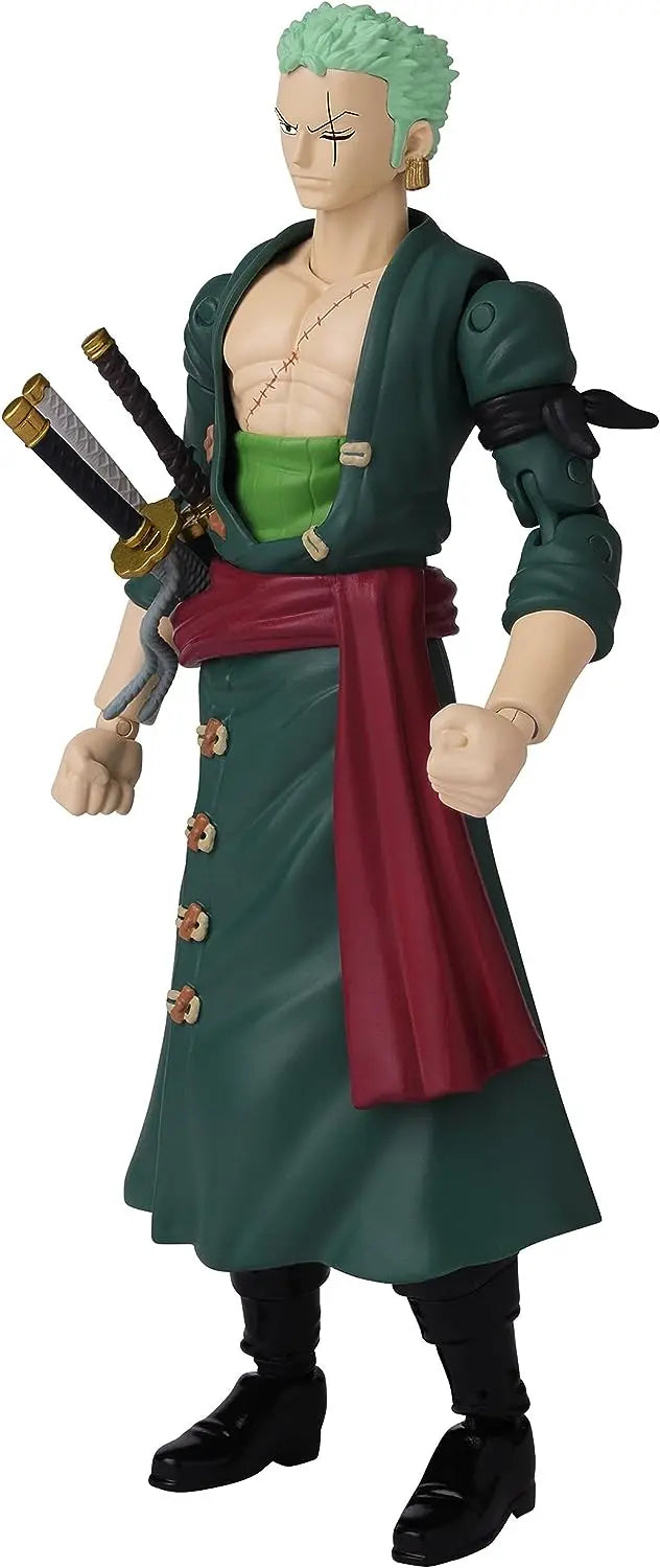 Bandai Anime Heroes - Figurine One Piece Roronoa Zoro 17 Cm - 16 Points D'Articulation - 3 Katanas Et Mains Interchangeables - Licence Officielle - Dès 4 Ans - Collection