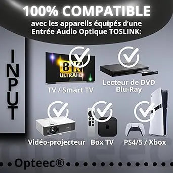 Câble audio Câble audio optique Toslink M/M 3 m (Noir) TEKIN.STORE votre plateforme généraliste