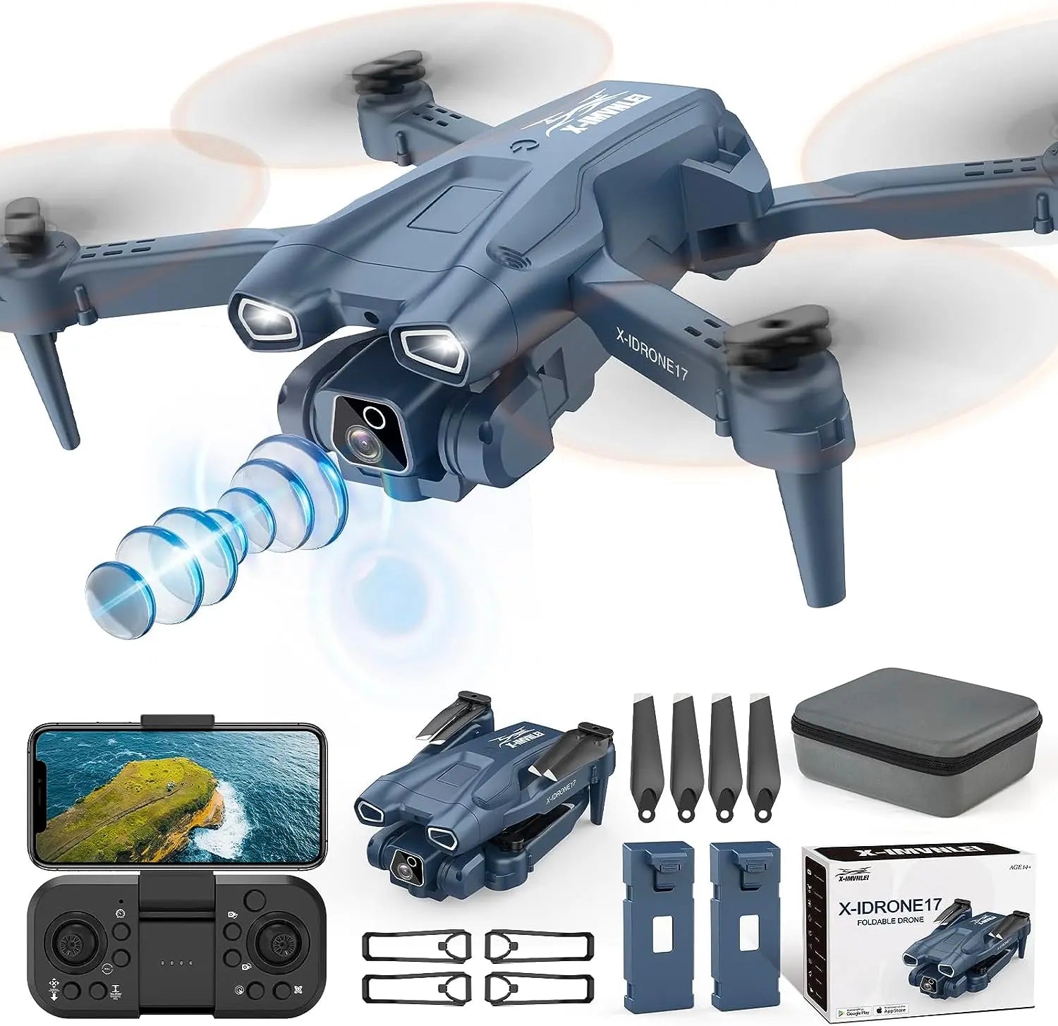 Idea12 Drone Avec 2 Caméras, Mini Drones Avec Évitement Actif D Idea12 Drone Avec 2 Caméras, Mini Drones Avec Évitement Actif D