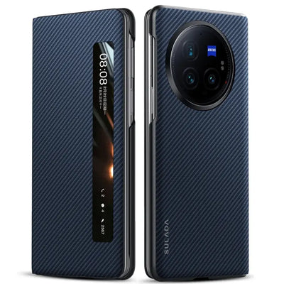Étui de téléphone en cuir avec fenêtre intelligente SULADA Kevlar 600D Texture, For vivo X Fold3 Pro, For vivo X Fold3 TEKIN.STORE votre plateforme généraliste