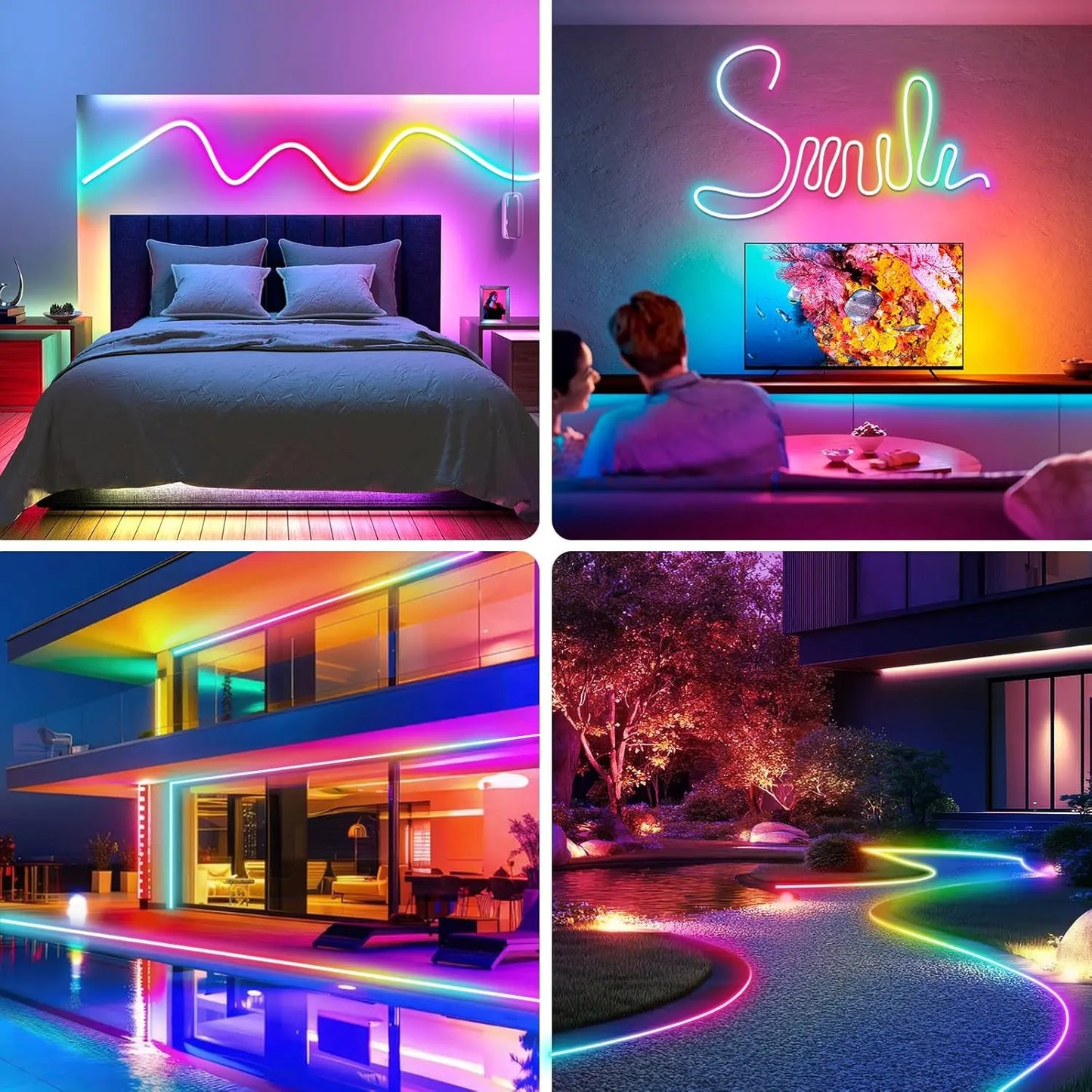 Éclairage Guirlande Lumineuse LED 5 M avec Télécommande - Contrôle Flexible Multiple Extérieur Étanche TEKIN.STORE votre plateforme généraliste