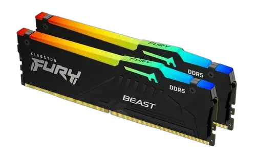 Mémoire RAM DDR5 Kingston FURY Beast RGB 32 Go (2 × 16 Go) DDR5 6000 MHz CL30 – XMP / AMD EXPO Kingston