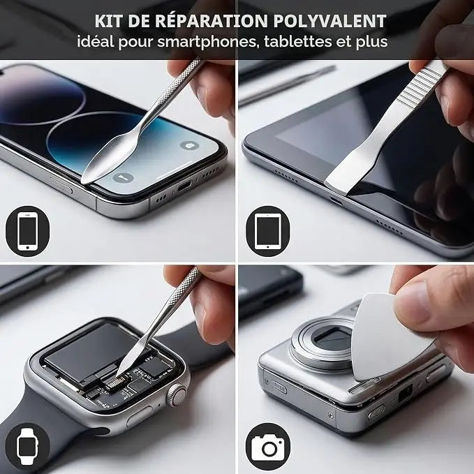 Outils de réparation Kit d'outils d'ouverture 8 en 1 – spudgers métal pour smartphone, tablette et PC portable TEKIN.STORE