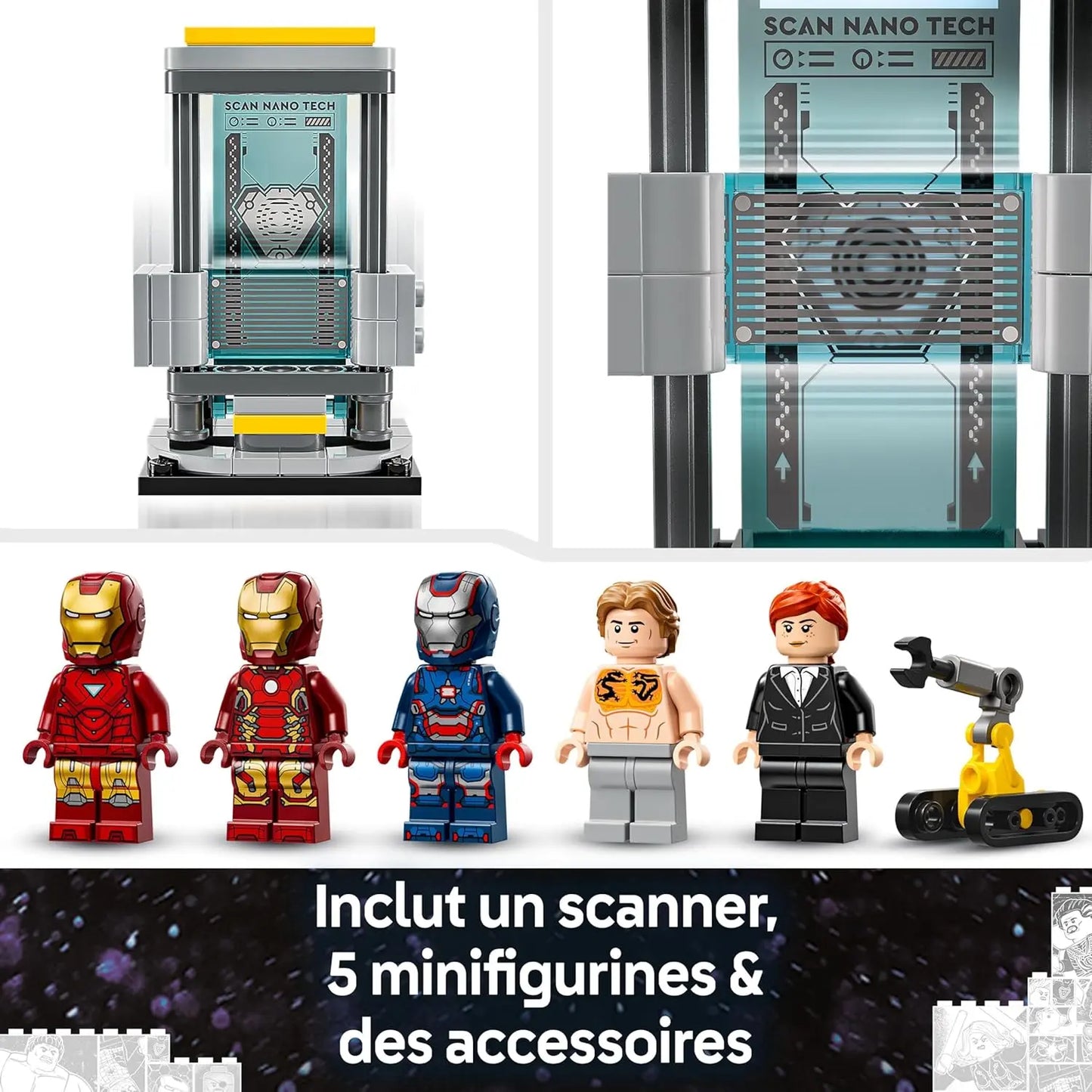 Jeu de construction LEGO MARVEL 76315 - Le Laboratoire d'Iron Man : La Salle des Armures LEGO