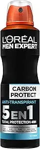 Déodorants & Soins Homme L'Oréal Men Expert Carbon Protect 5 en 1 Ice Fresh - Atomiseur Déodorant Homme L'Oréal Men Expert