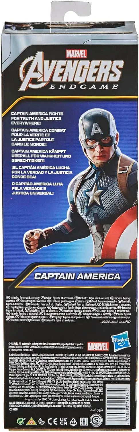Figurines jouets Marvel Hasbro F1342 Titan Hero Series, Multicolore, Figurine à Collectionner Captain America de 30 cm, Jouet pour Enfants à partir de 4 Ans Avengers