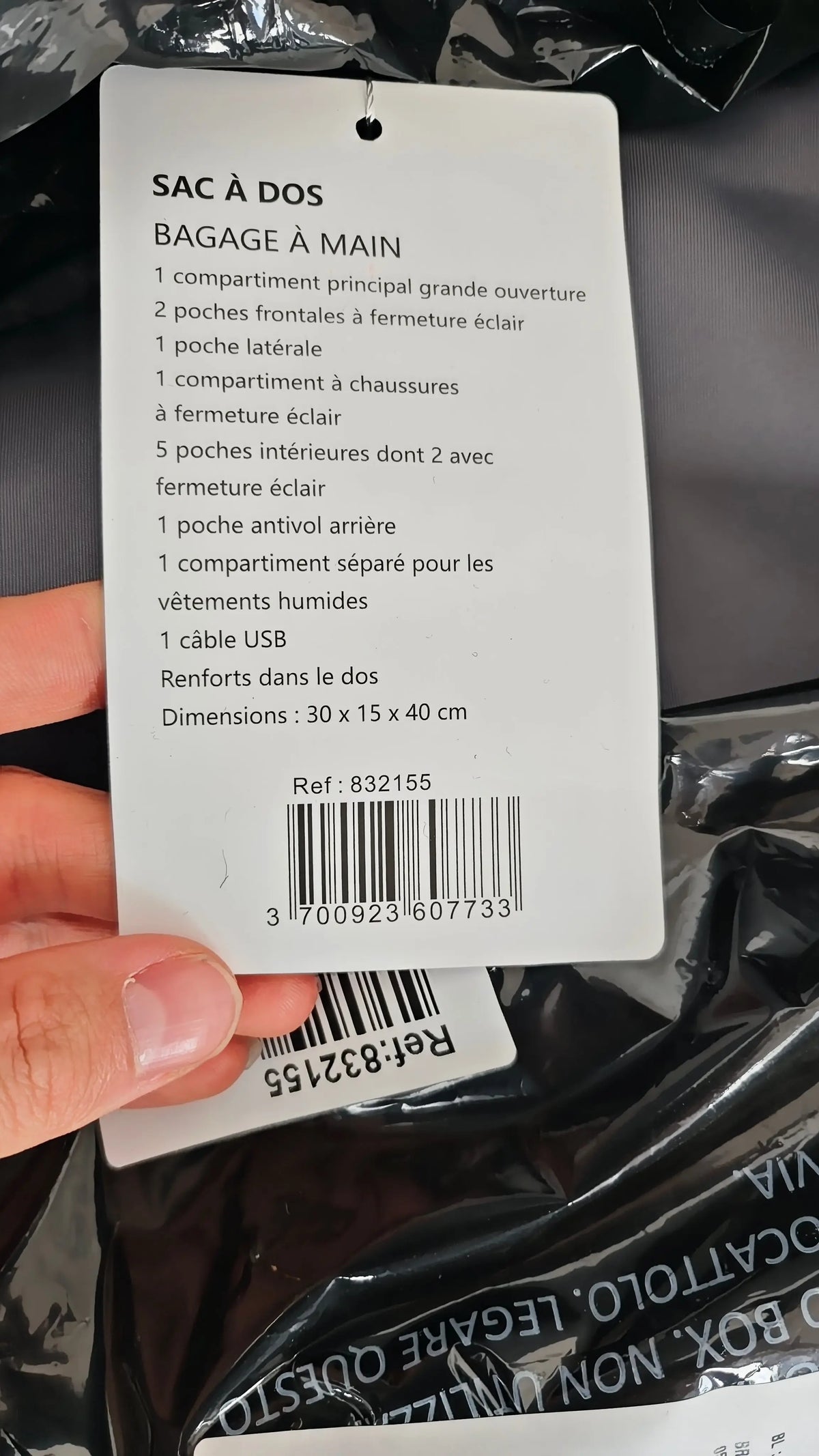 Sac de voyage Sac à Dos Cabine 40x30x15 cm – Antivol – USB Intégré – Compartiment Chaussures & Humide – Voyage Pro Sans marque