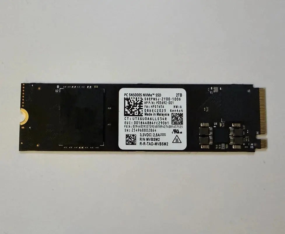 SSD NVMe WD Blue SN5000S NVMe SSD 2 To – PCIe Gen4 – Format M.2 2280 – Lecture jusqu’à 5150 Mo/s – SDEPNSJ-2T00 Western Digital