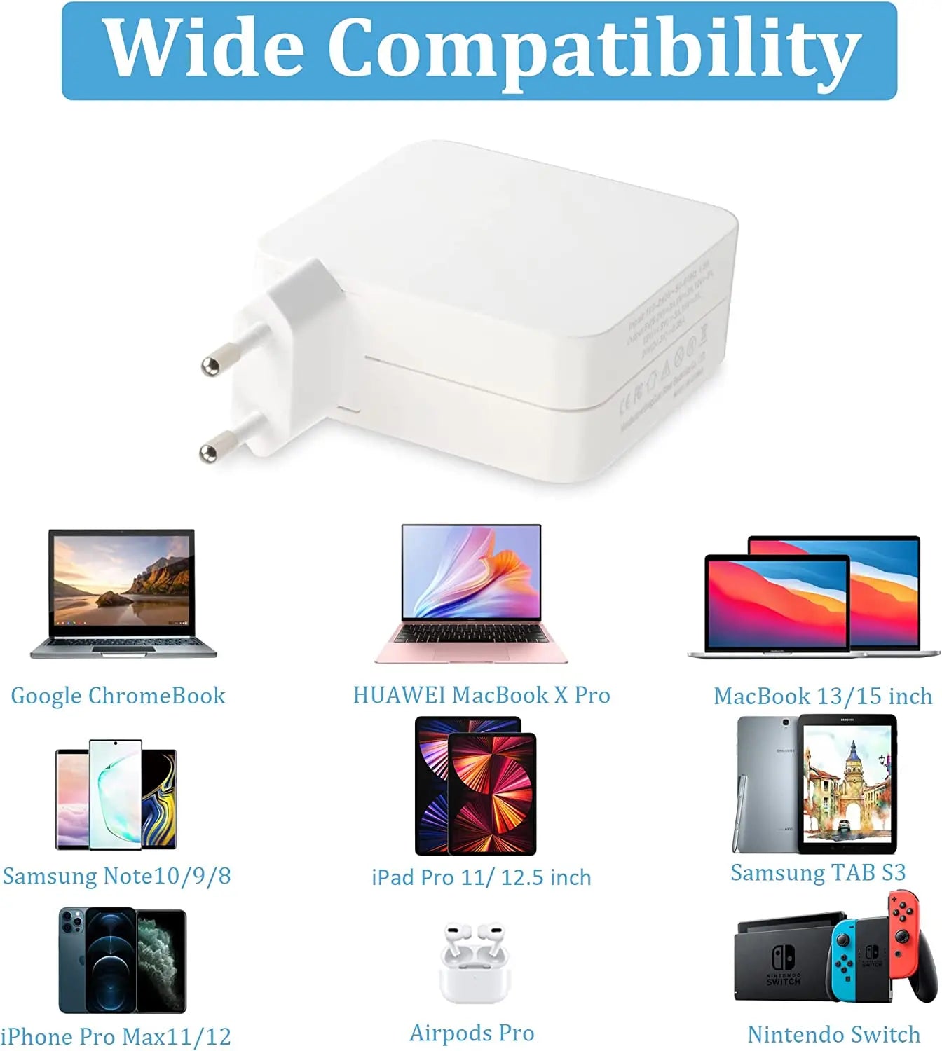 Charger QC3.0, USB TYPE C Chargeur USB C Adaptateur Secteur Type C pour Macbook Tecin.fr