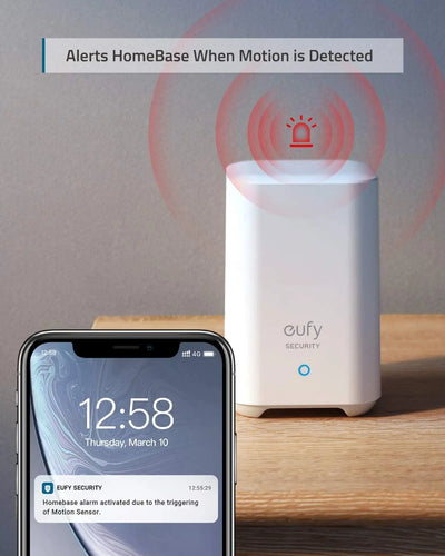 Détecteur de Mouvement, détecteur de Mouvement système d'alarme Domicile eufy Security, Couverture à 100 °, portée de 30 pi 0194644180782 eufy