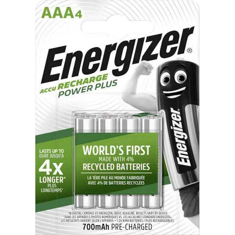 Lot de 4 Piles Rechargeables AAA / HR03 700mAh Energizer Power Plus 7638900417005 Energizer