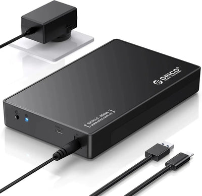 ORICO 3588C3 boîtier disque dur externe 3,5 pouces SATA USB-C avec adaptateur secteur et câble