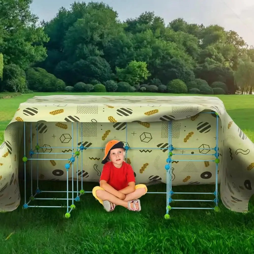 jouet pour enfant 140 Pcs Kids Fort Building Kits,DIY Puzzle,Maison Jouet,Construisez Votre cabane,Bricolage Construction Châteaux Tunnels Jouer Tente Intérieur et OXYBUL EVEIL ET JEUX
