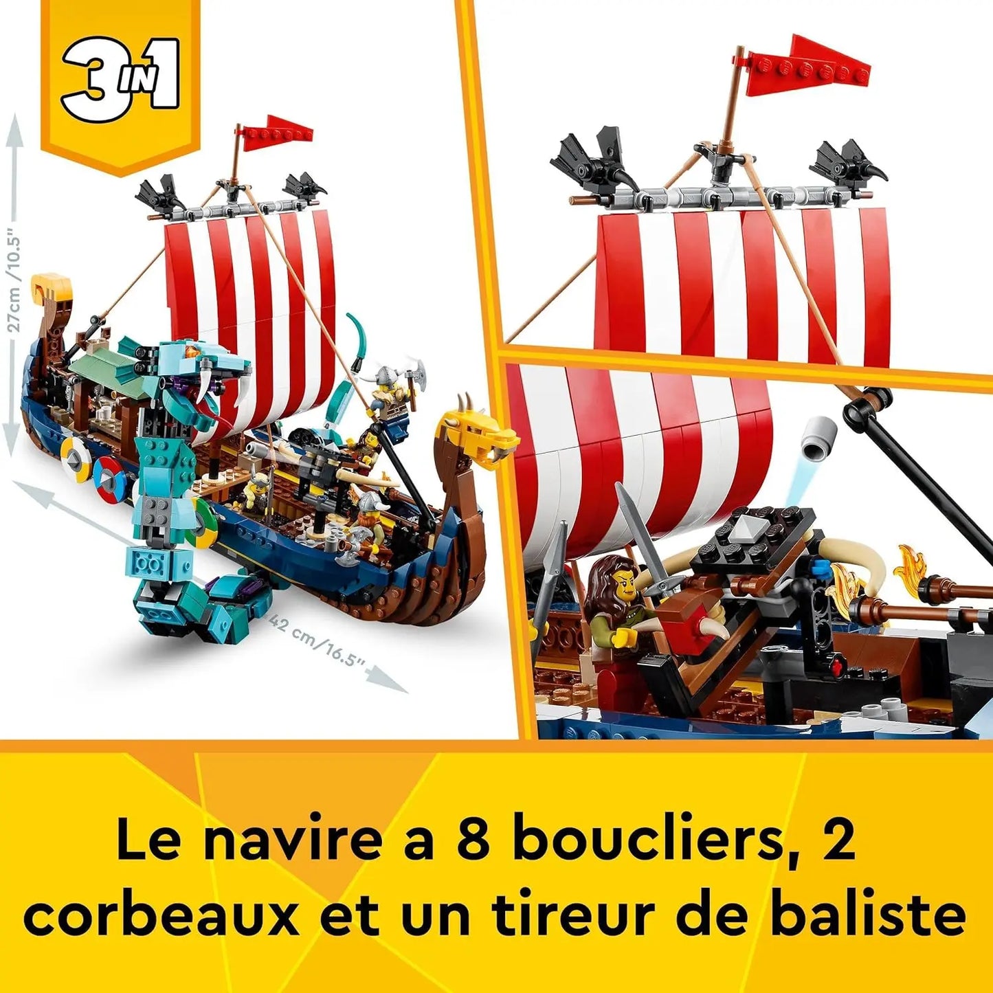 lego 31132 Le Bateau Viking et Le serpent de Midgard LEGO Creator LEGO