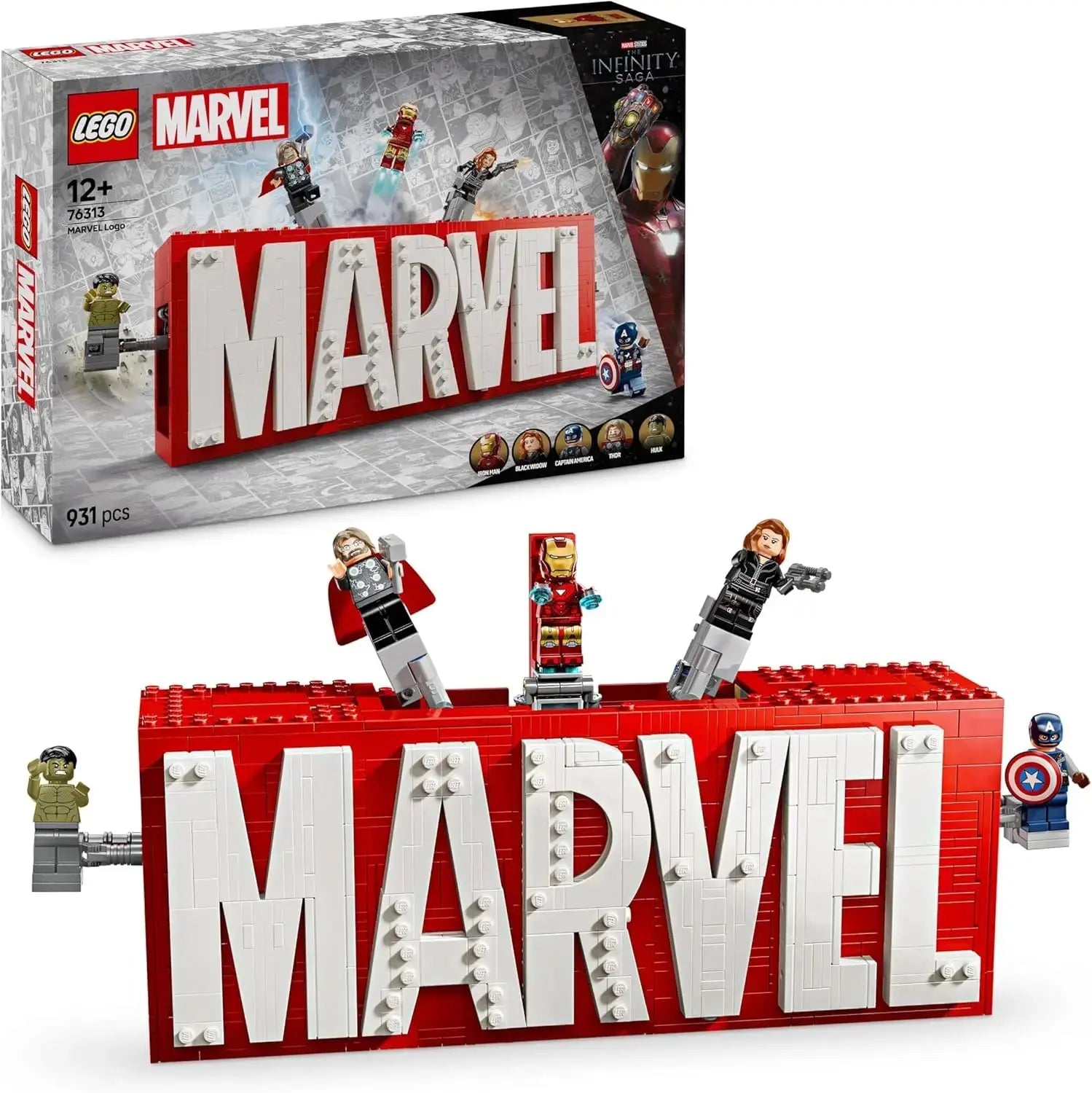 jouet LEGO Marvel Logo Marvel et Ses Super-héros - Jeu de Construction Collector avec minifigurines lego 76313 lego