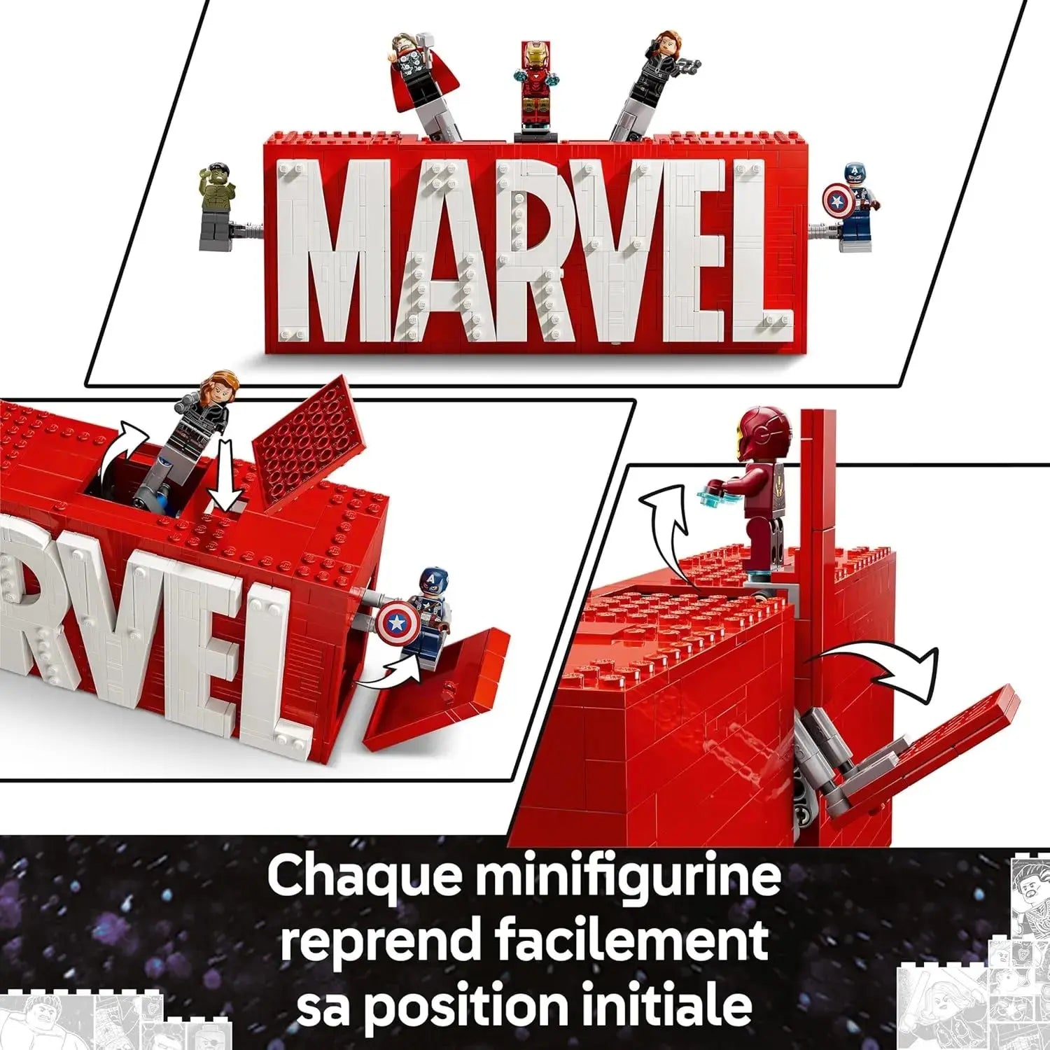 jouet LEGO Marvel Logo Marvel et Ses Super-héros - Jeu de Construction Collector avec minifigurines lego 76313 lego