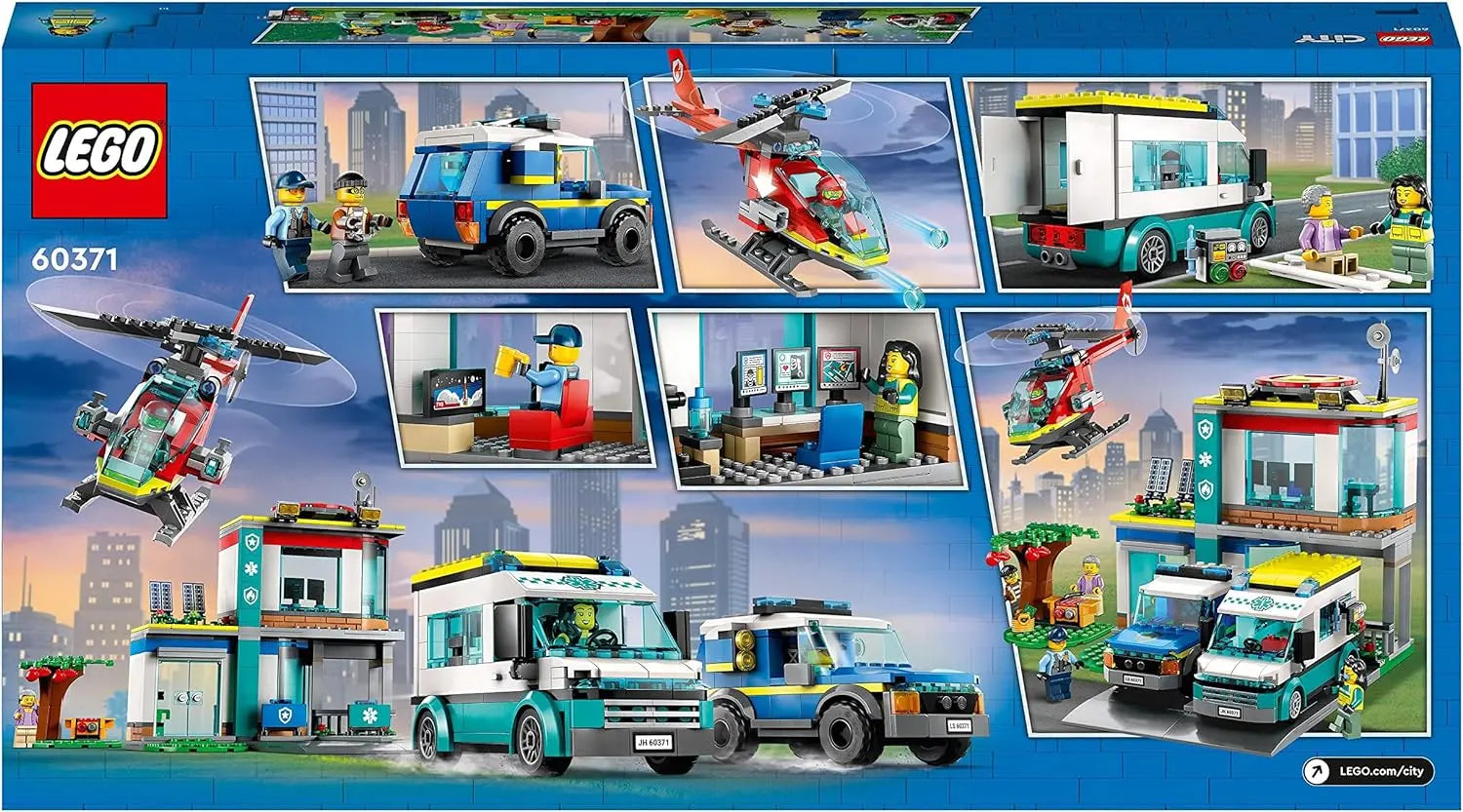 jouet pour enfant 60371 Lego City Le QG des véhicules d’urgence carrera