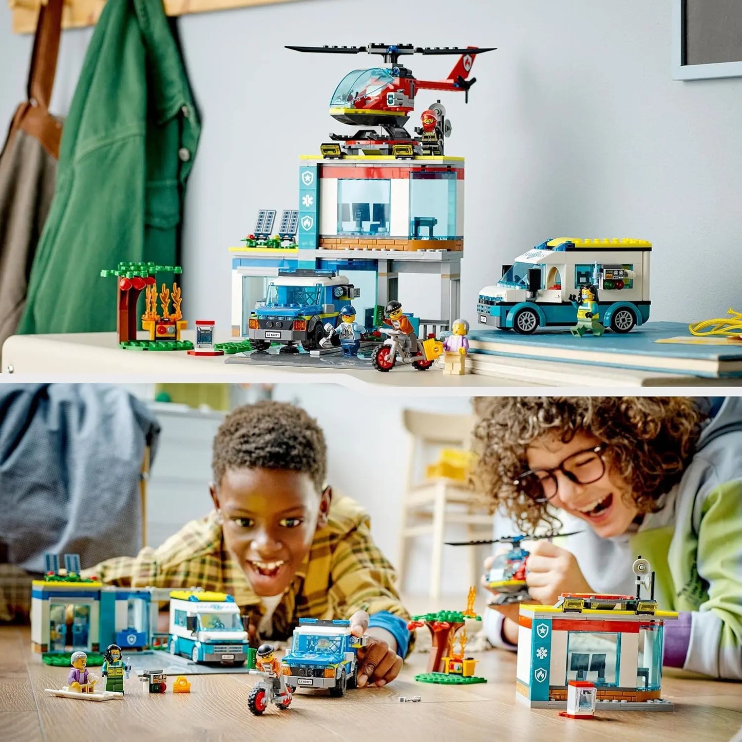 jouet pour enfant 60371 Lego City Le QG des véhicules d’urgence carrera