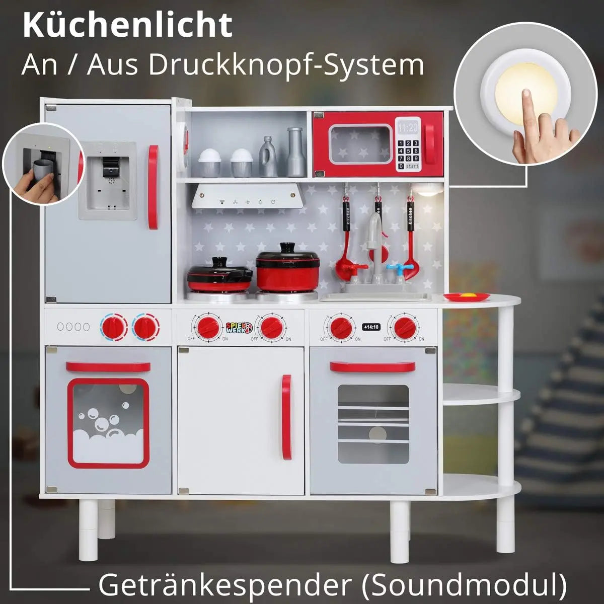 Spielwerk® Cuisine pour enfants bois 91x33x86/92cm TECIN HOLDING