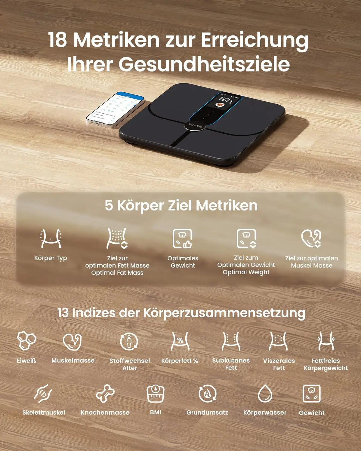 Électronique - Santé & Bien-être Balance connectée Renpho Elis Nova A031 Noire 4897122208881 Renpho