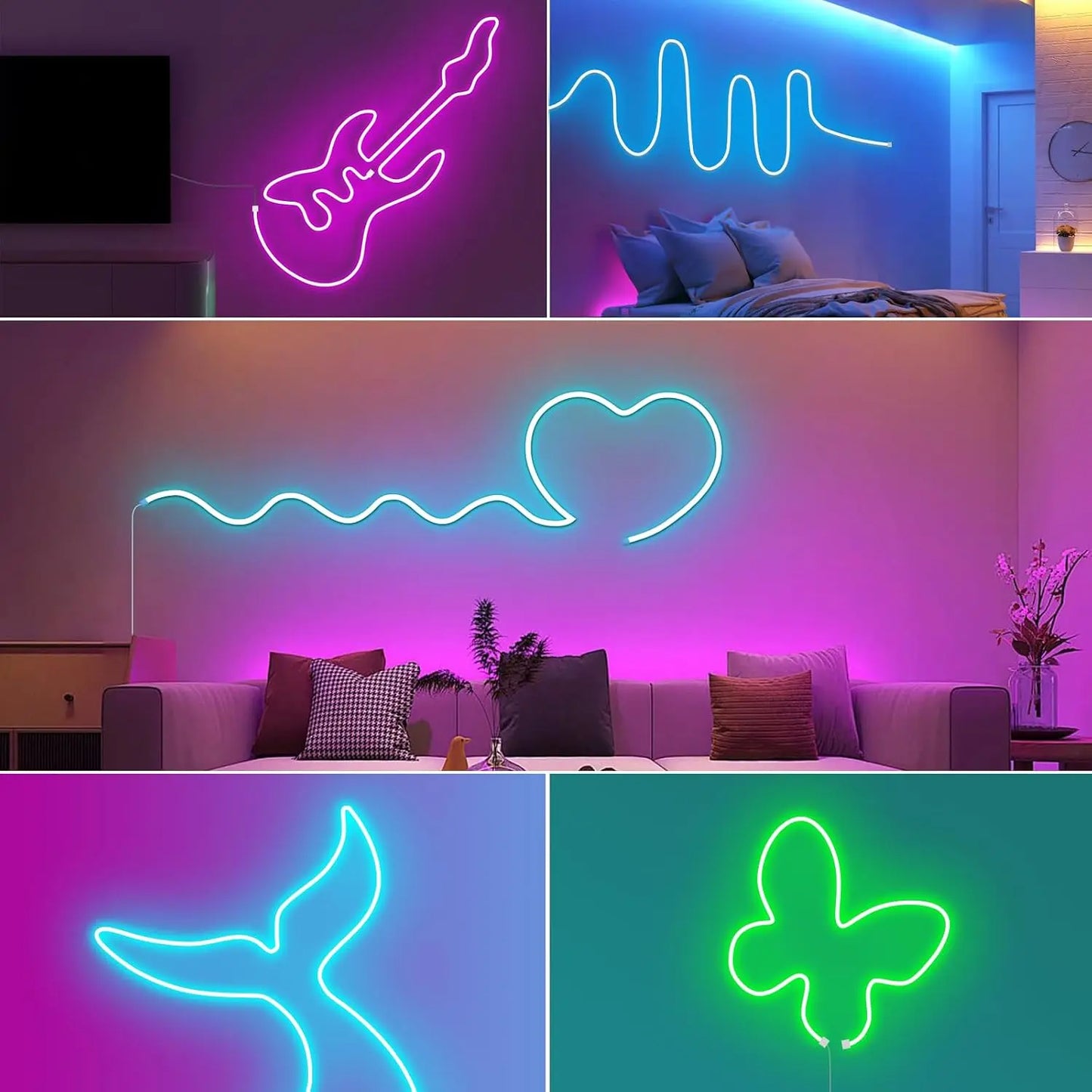 Éclairage LED Bande LED Néon WiFi 5 m – IP65 Étanche Silicone – Alexa & App – AIMENGTE AIMENGTE