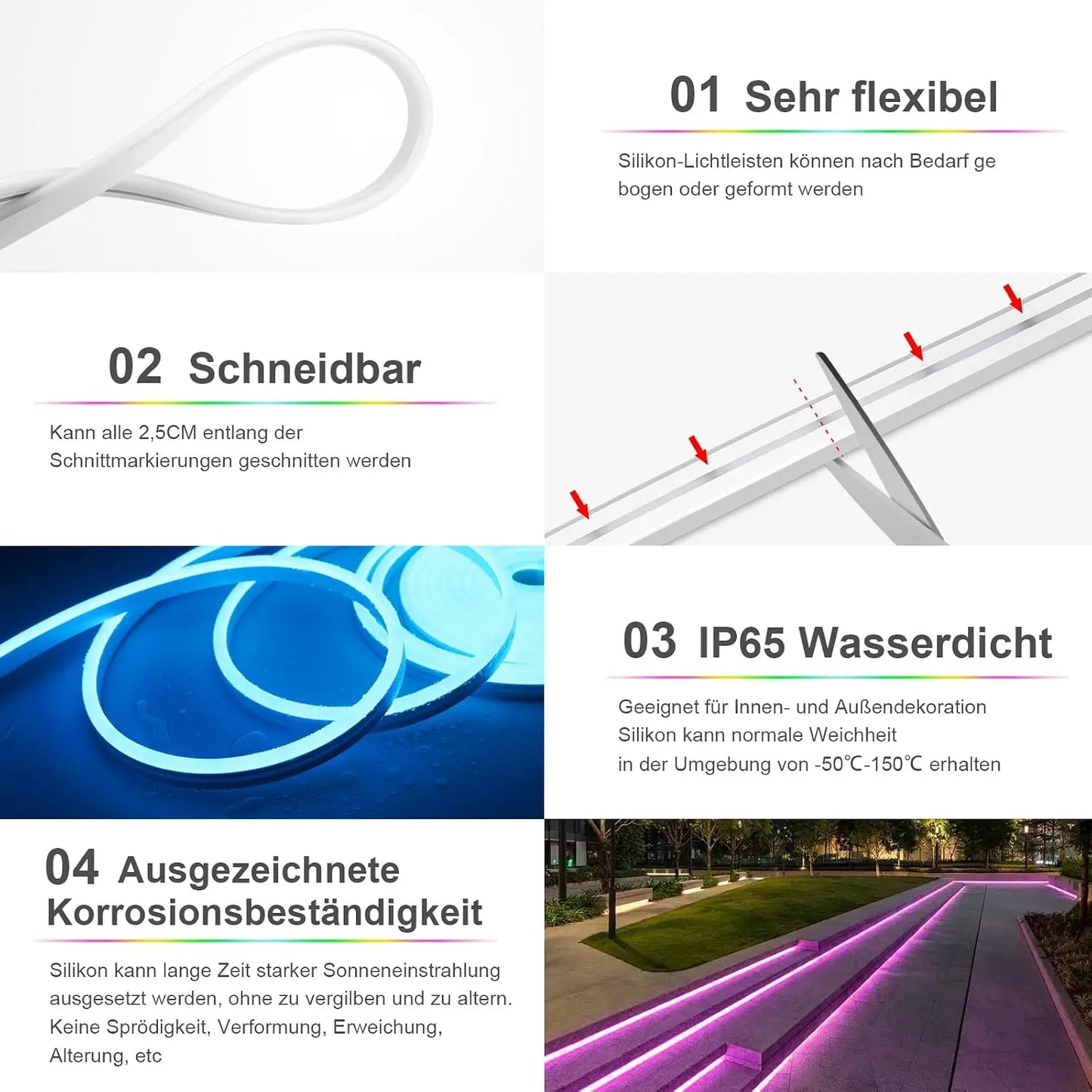 Éclairage LED Bande LED Néon WiFi 5 m – IP65 Étanche Silicone – Alexa & App – AIMENGTE AIMENGTE