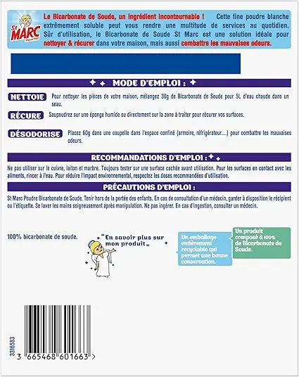 Produit ménager Bicarbonate de Soude Multi-Usages St Marc – Pot 680 g St Marc