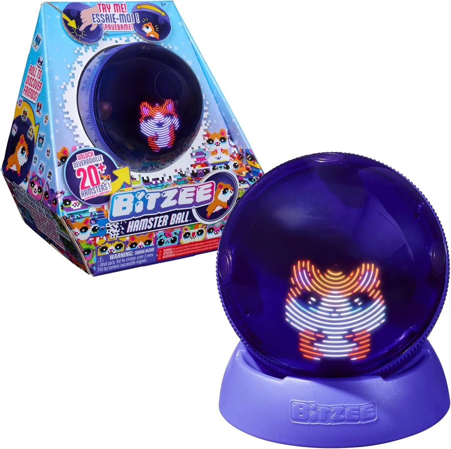 Jouets et jeux Bitzee Boule Hamster - Mon Animal Interactif - Animal Digital Qui Réagit Au Toucher Et Aux Mouvements - Ecran Tactile avec 20 Animaux Interactifs - Sons Réactions Jeux - Jeu pour Enfant 5 et + Bitzee