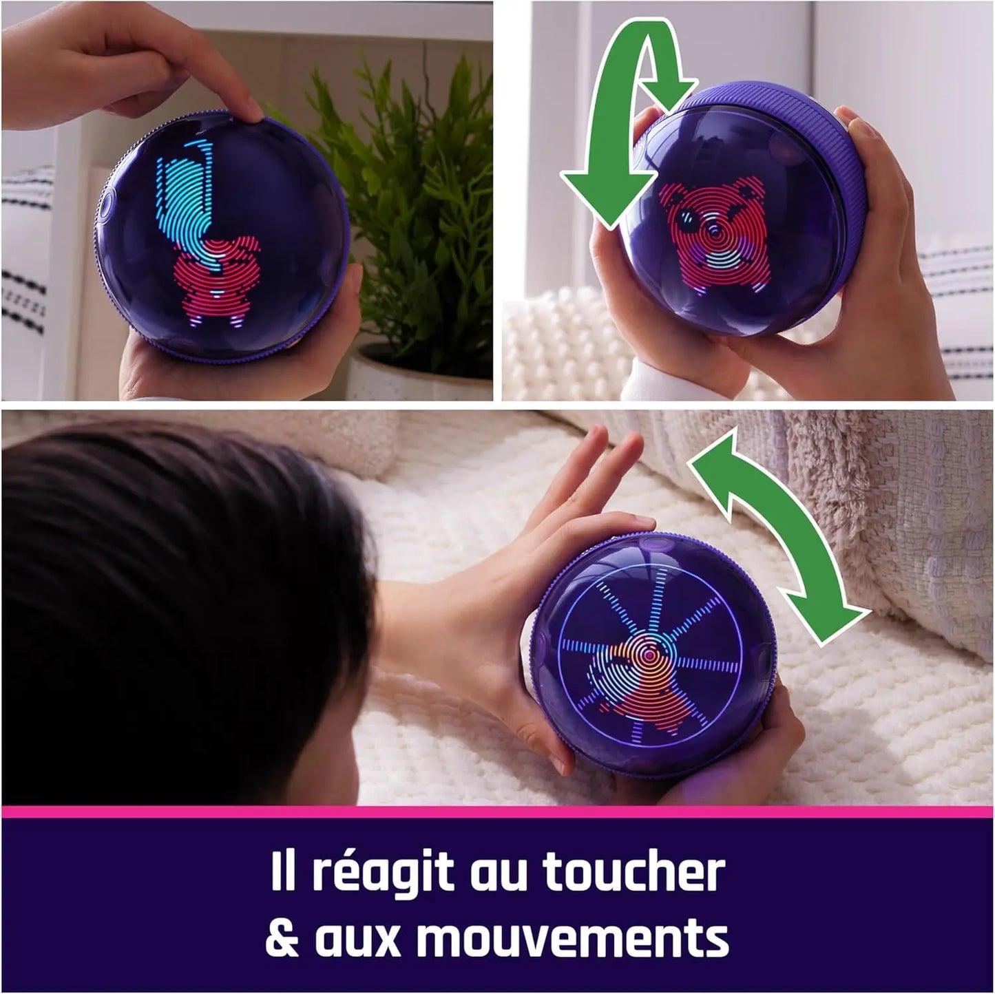 Jouets et jeux Bitzee Boule Hamster - Mon Animal Interactif - Animal Digital Qui Réagit Au Toucher Et Aux Mouvements - Ecran Tactile avec 20 Animaux Interactifs - Sons Réactions Jeux - Jeu pour Enfant 5 et + Bitzee