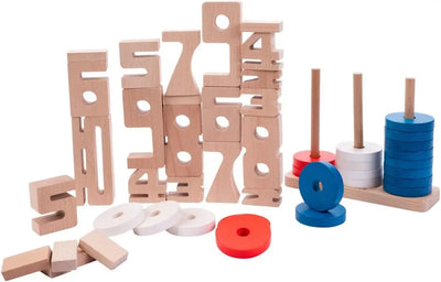 Jeu de construction Bâton / Bloc de Construction Magnétique Montessori | Jouet Éducatif | Royaume Montessori, 32 pièces Dorjee
