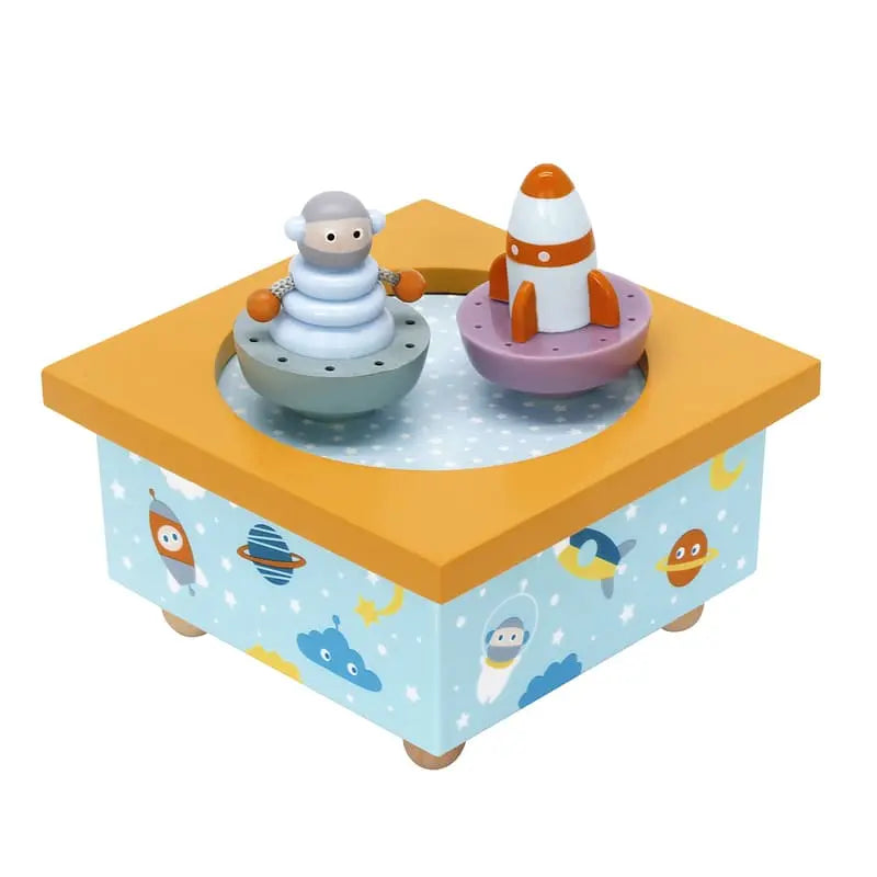 Jouets d'occasion Boîte à musique Dancing Fusée + 2 mini figurines — Jouet d'occasion (bon état) TROUSSELIER