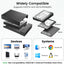 Illustration des formats SATA HDD 3,5 pouces, HDD 2,5 pouces et SSD 2,5 pouces compatibles avec le boîtier.