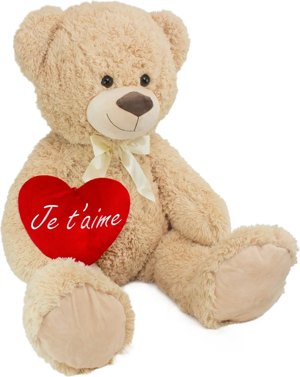 BRUBAKER Ours en peluche avec cœur rouge - I Love You - 25 cm - Marron clair BRUBAKER Ours en peluche avec cœur rouge - I Love You - 25 cm - Marron clair
