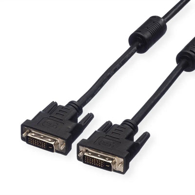 Câble DVI-D mâle vers mâle noir 2m Goobay 50851 avec connecteurs dorés et filtres ferrite