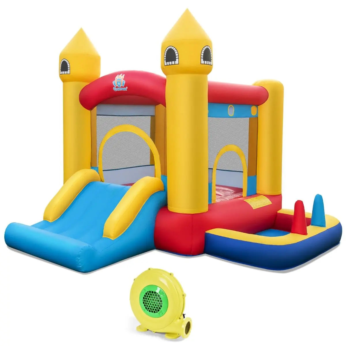 Jeux et Jouets Château Gonflable 6 en 1 avec Souffleur 480W - Maison de Saut pour Enfants Costway