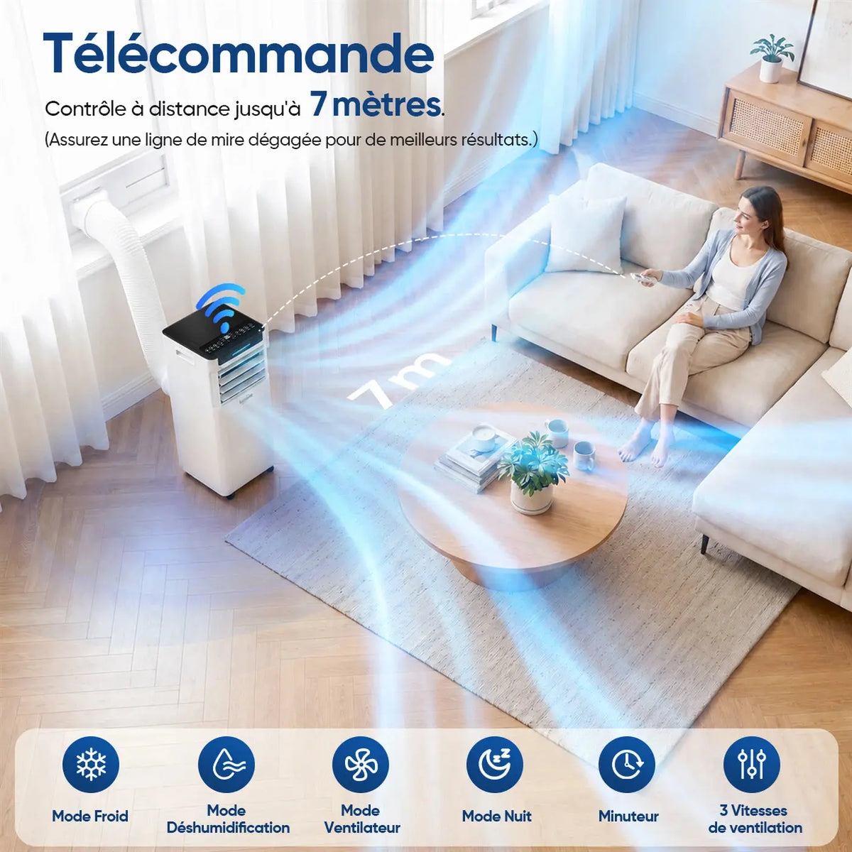 Climatiseur mobile Climatiseur mobile Temprium 7000 BTU – 45 dB, connecté, 3-en-1 Temprium