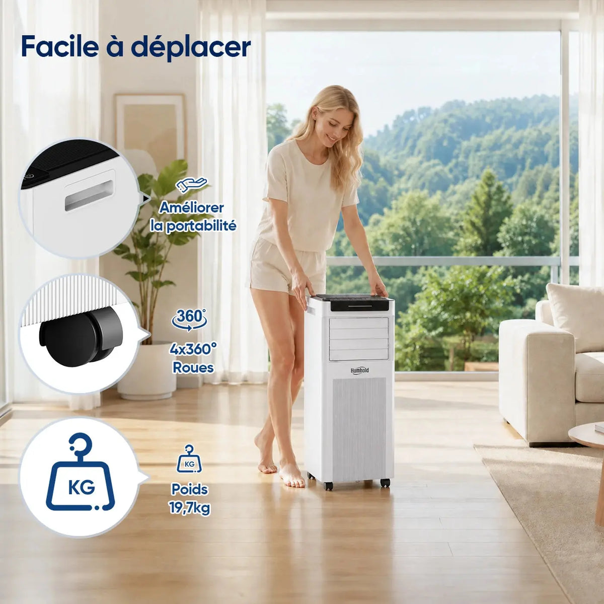 Climatiseur mobile Climatiseur mobile Temprium 7000 BTU – 45 dB, connecté, 3-en-1 Temprium