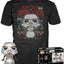 Figurines & Vêtements Coffret Funko Pop! & Tee : Star Wars Holiday Snowman Stormtrooper Métallique – Taille M Funko