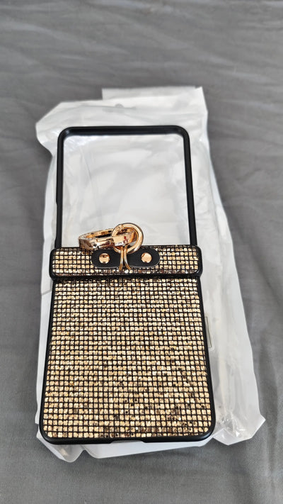 Coque téléphone Coque Luxe Strass & Anneau Doré – Samsung Galaxy Z Flip 7 TEKIN.STORE votre plateforme généraliste