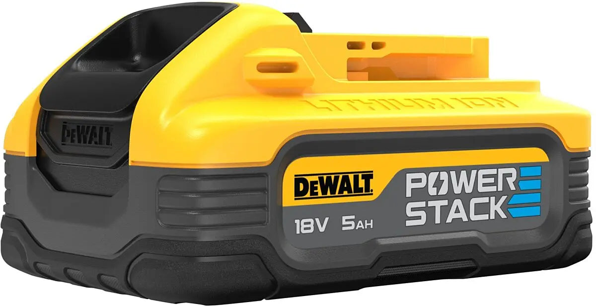 Batterie DEWALT POWERSTACK 18 V 5 Ah, vue latérale