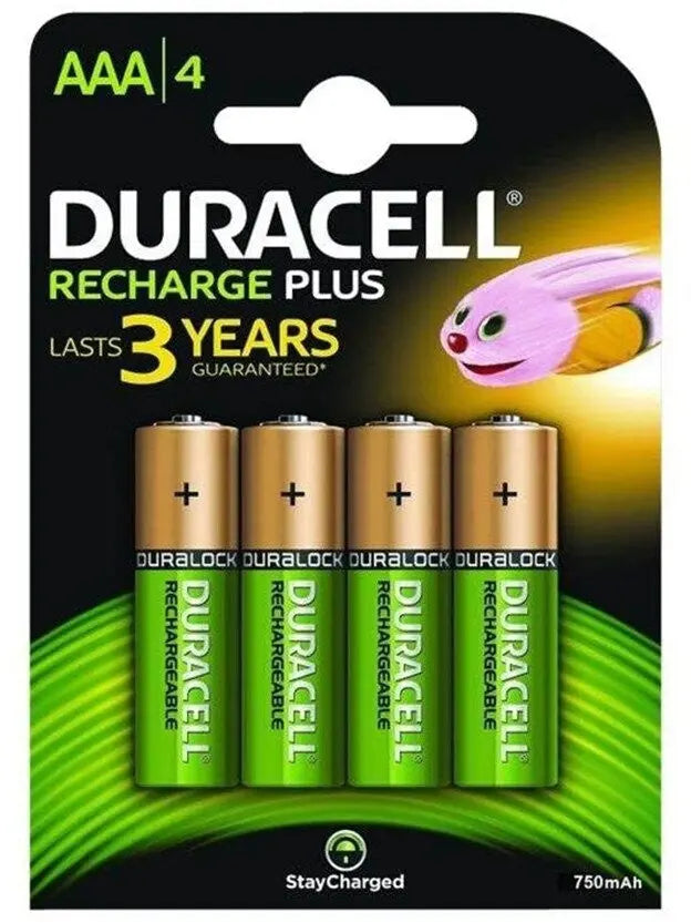 Piles & Batteries DURACELL Recharge AAA 750 mAh - Piles Rechargeables (Pack de 4) DURACELL