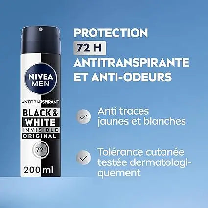 Déodorants & Soins Homme Déodorant Spray Homme Anti-transpirant Black and White NIVEA MEN NIVEA MEN