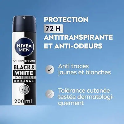 Déodorants & Soins Homme Déodorant Spray Homme Anti-transpirant Black and White NIVEA MEN NIVEA MEN