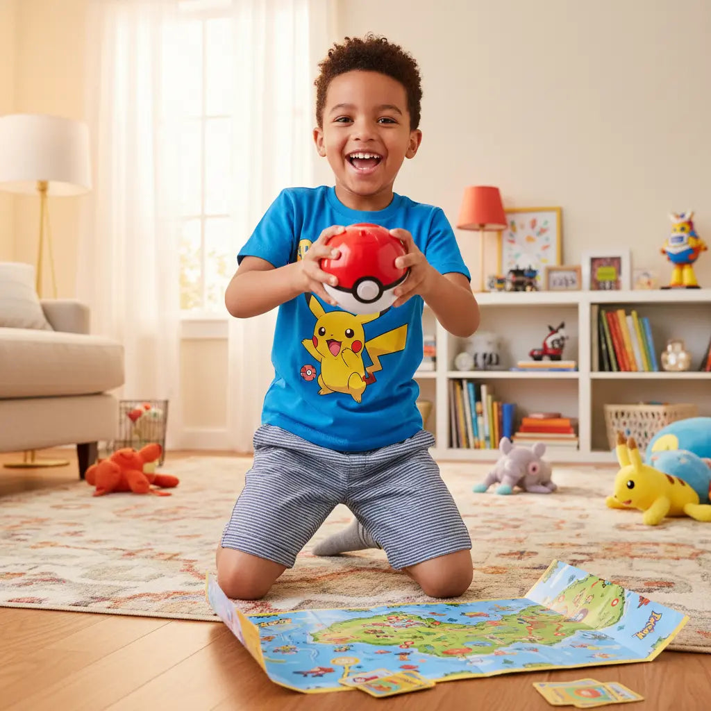 Enfant en action avec Poké Ball