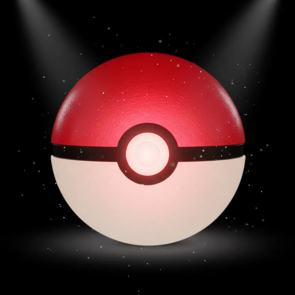 Close-up Poké Ball lumineuse