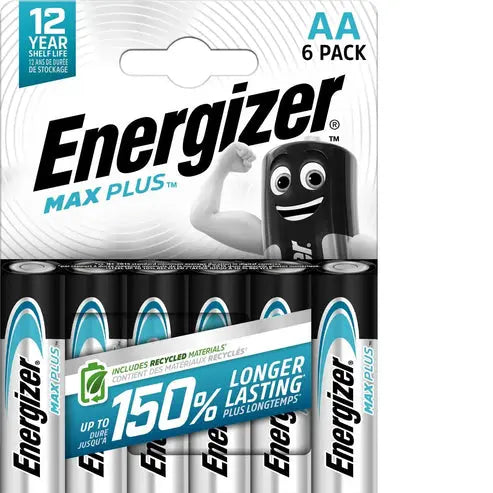 Piles & Batteries Energizer Max Plus AA/LR06 - Piles Alcalines Longue Durée (Pack de 6) Energizer
