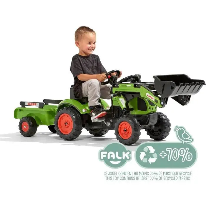 Porteur Tracteur Axos 310 avec remorque Claas - Vert - FALK pas cher Porteur Tracteur Axos 310 avec remorque Claas - Vert - FALK pas cher