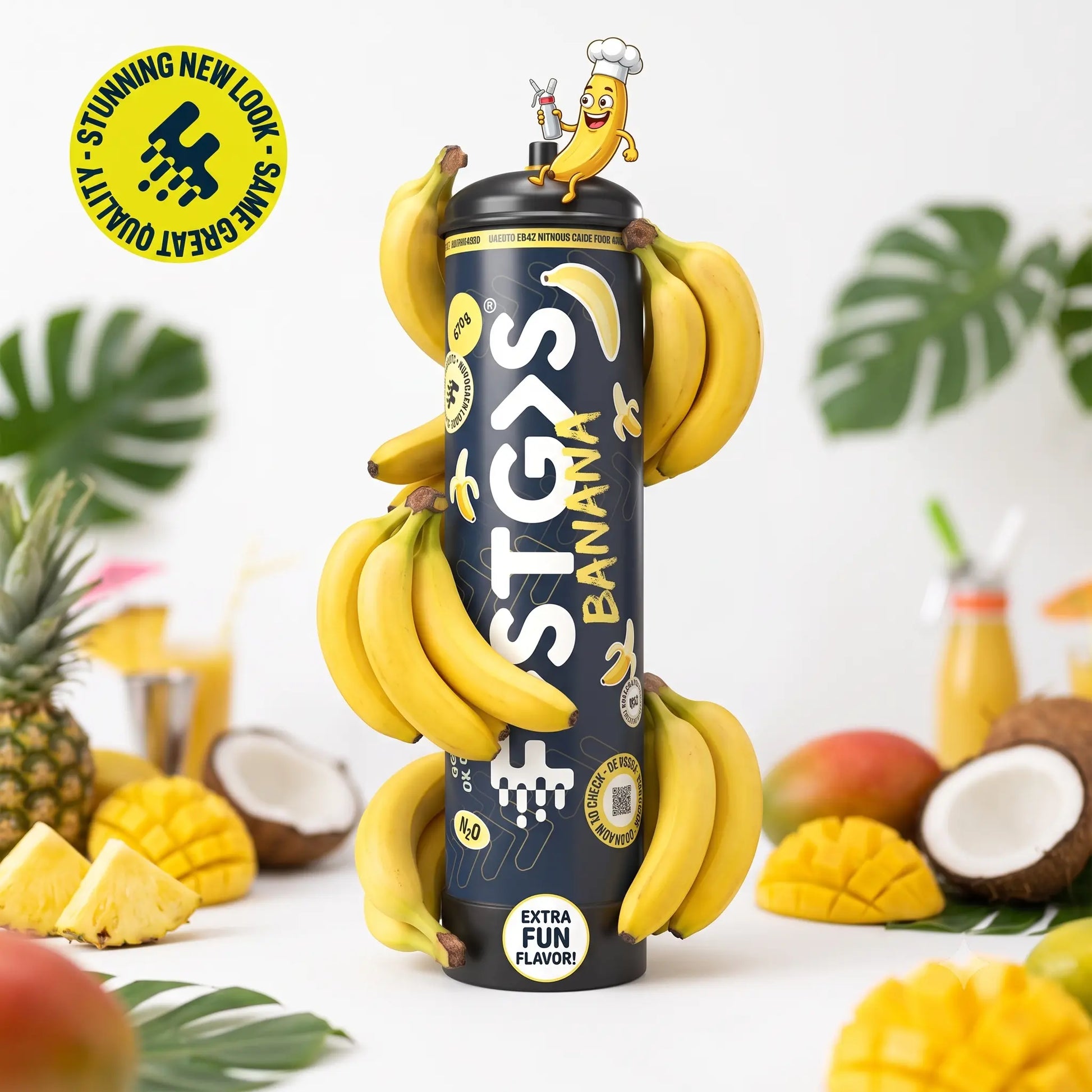 FastGas Cartouche de Crème 670g BANANE – Protoxyde d’Azote Qualité Européenne FastGas